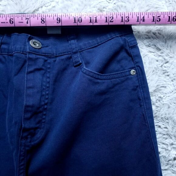 Pionier Chino Khakis Pants Mens 32x32 Blue Flat Front Straight Dark Wash Canvas - Picture 4 of 13
